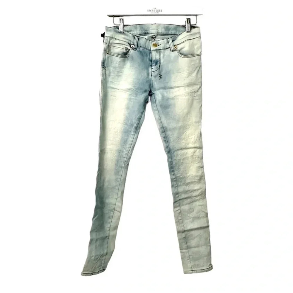 Ksubi Skinny Pins Low Rise Light Wash Skinny Jeans in Color Wamp Wamp Sz 26 NWT